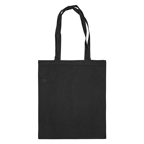 IMFAA Plain Tote Medium(40x36+60) Cm 100% Cotton Canvas Reusable Shoulder/Hand Tote Shopping Bags. (Pack-1, Black)