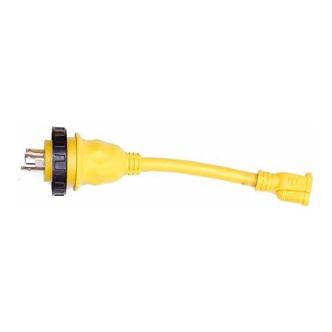 Amp Up Marine & RV Cords 125v 30 Amp Male x 15 Amp Female Marine Shore Power Cord Pigtail Boat Adapter - 21301 Cover
