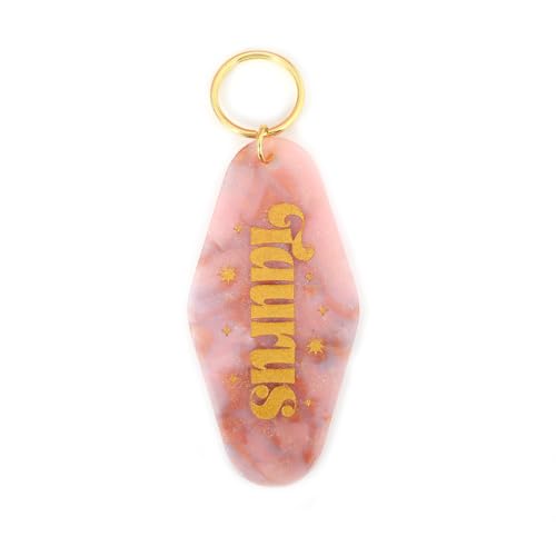 Astrological Leo Zodiac Sign Acrylic Keychain with Gold Stars