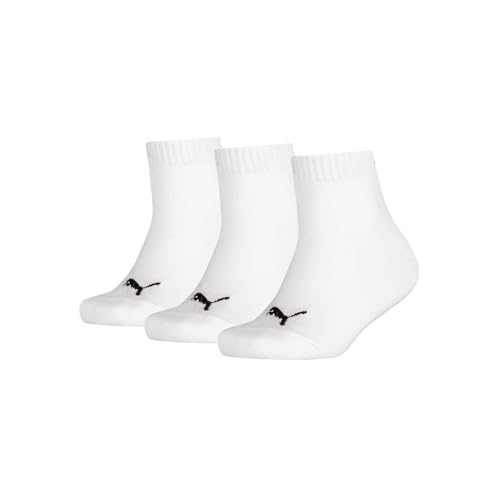 PUMA Quarter 3p, Calzini Unisex - Bambini e ragazzi, White - New, 35-38