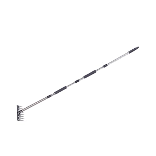 Zerodis Râteau de Désherbage en Fer, Outil de Désherbage Manuel avec Outil D'extraction de Mauvaises Herbes de Jardin à Long Manche pour Le, L'ameublissement du Sol, la (8 Vous)