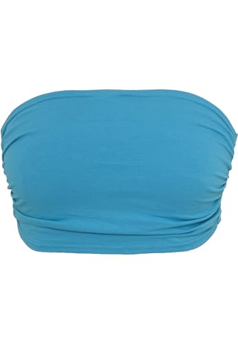 Urban Classics - TB451 Soutien-gorge Bandeau Haut, Femme - Bleu (Turquoise 00217) - L