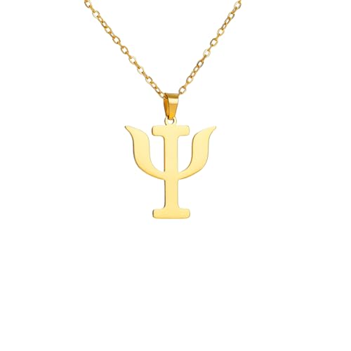 GZHENGZG Colar símbolo PSI, letra grega, pendente de alfabeto , psicologia, psiquiatria, sinal médico, jóias