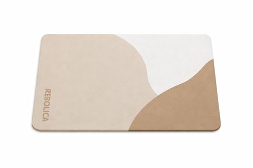 REBOLICA - Alfombra de Baño de Diatomita Antideslizante – 60x40 cm – Secado Rápido y Alta Absorción – Alfombra de Piedra Natural para Ducha y Baño Moderno - Marron