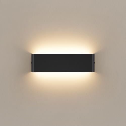 IEGLED Wandleuchte Innen 30CM, 12W Wandlampe mit Up und Down Lichtquelle, 3000k Warmweiß Moderne LED Lampe, Wandlichter aus Aluminium-Druckguss, Wandbeleuchtung für Wohnzimmer, Schlafzimmer, Flur