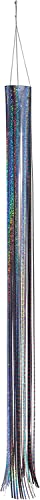 Trenton Gifts Silver Reflective Holographic Polyester Film Bird Scarer Windsock. Hanging Decoration for Patio Yard. Durable & Weather Resistant