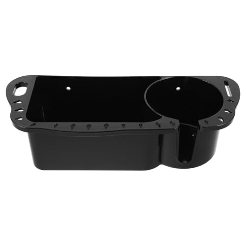 Boîte de rangement bateau en ABS plat noir Healvian avec porte-gobelet pour petits outils de pêche