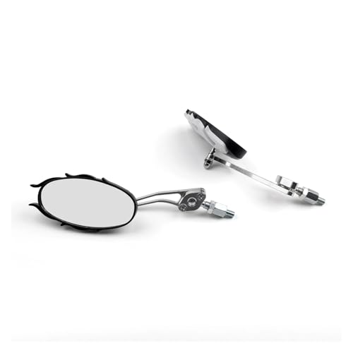 Rétroviseurs moto universels rétroviseur 8mm 10mm blanc de guidon - 5