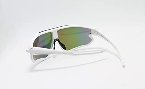 Óculos De Sol Esportivo Unissex Ciclismo Montanhismo Esporte Ao Ar Livre Cx-2802 Cor: Branco-espelha