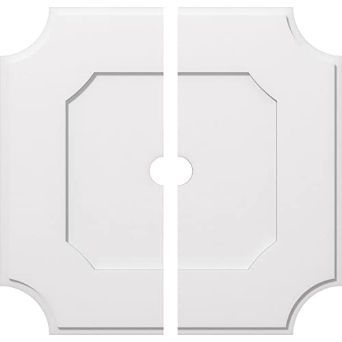 Ekena Millwork CMP34LE2-03000 Locke Architectural Grade PVC Contemporary, Two Piece Urethane Ceiling Medallions 34"OD x 3"ID x 20 1/4"C x 1"P