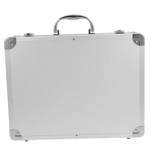 Mikikit Aluminum Tool Box Safe Documents Box Aluminum Case Brief Case Large Storage Capacity Shockproof Design Portable