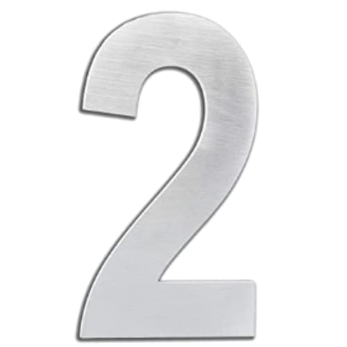Nakloe - Numero de casa exterior - Numero casa - Altura 8 cm - Adhesivo - Numero de calle moderno cepillado - Numero buzón (2)