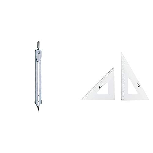 シンワ測定(Shinwa Sokutei) デバイダー 製図用 B 155mm 75450 & 三角定規 アクリル 目盛付き 2枚組 30cm 75264【セット買い】