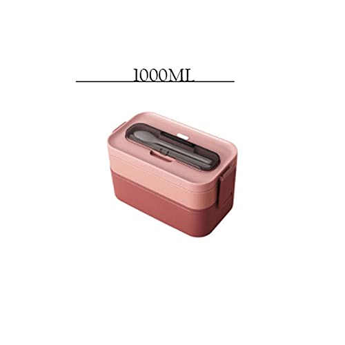 Fiambrera， Fiambrera aislada de Acero Inoxidable de 1000 ml, Doble Capa y Tres Compartimentos, Multifuncional,