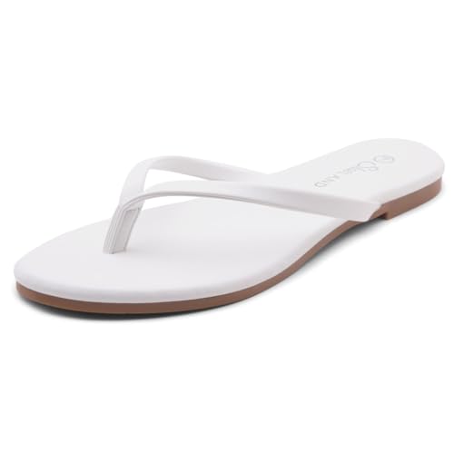 Image of Shoe Land Thong Flip Flops for Women, Memory Foam Flat Sandals, Lightweight Summer Slides, Non Slip Comfort Sandals for Beach, Travel and Everyday Wear
