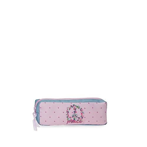 ROLL ROAD Peace Multicoloured Pencil Case 22 x 7 x 3 cm Polyester, Multicoloured, One Size, Case