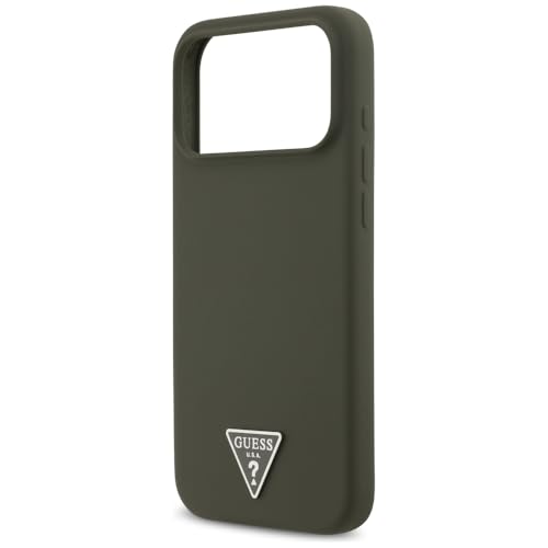 Coque silicone Guess MagSafe iPhone 17 Pro Max kaki logo triangle - 6
