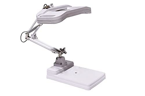 YUHINN Lupe Schreibtischlupe mit LED-Lampenlicht Dimmbar Turdy Base Hohe Klarheit Multifunktional für geschlossene Arbeit Lesen Nähen Arbeiten in der Nähe