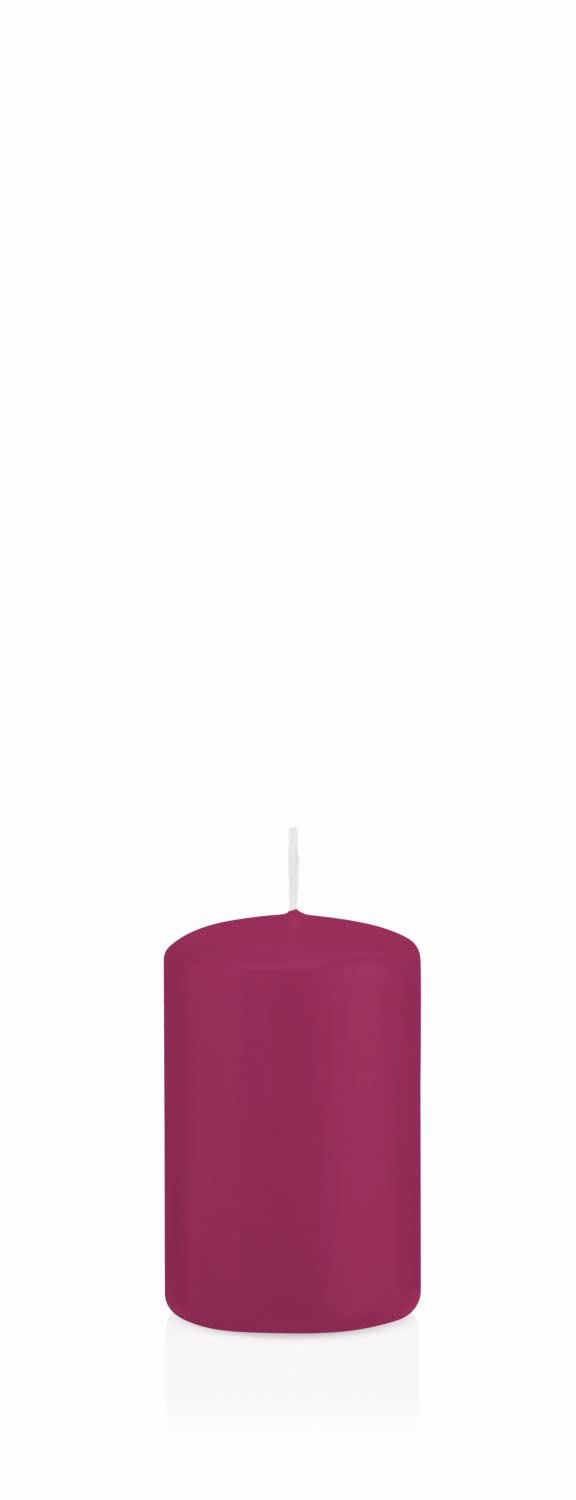 INNA-Glas Pillar Candle Maeva, Magenta, 3.1"/8 cm, Ø2/5 cm, 18h