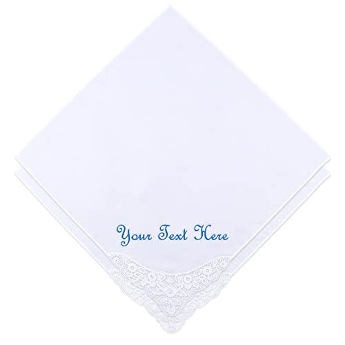Sinseike Personalized Wedding Gift Embroidered Handkerchief, Custom Embroidered Wedding Day Bride Gift (Personalized)