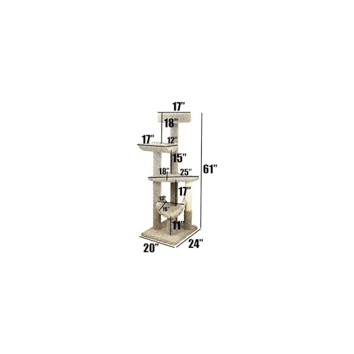 Árbol para gatos multi nivel grande Beige miniatura 2