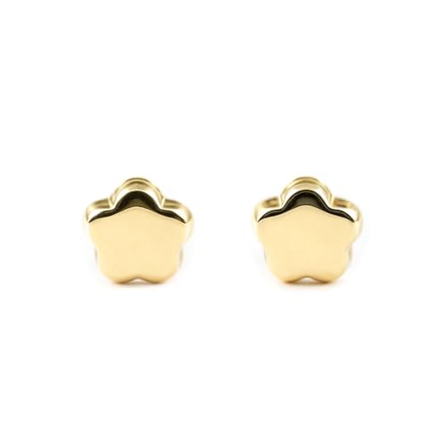 Pendientes Bebe Oro Margarita Lisa - Estuche Regalo - Certificado de Garantía - Mondepetit