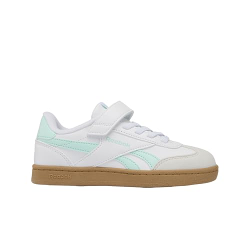 Reebok Baskets Smash Edge Elastic & Top Strap - Unisexe - pour Enfant, White Glitchaqua Sgum1, 28 EU