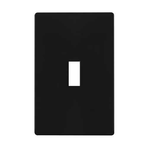 Image of ENERLITES Screwless Toggle Switch Wall Plate, Child Safe Light Switch Cover, Standard Size 1-Gang 4.68 inch x 2.93 inch, Unbreakable Polycarbonate Thermoplastic, UL Listed, SI8811-BK, Glossy, Black
