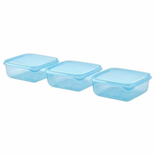 テ-ブルレグ2セット(英国イケア輸入分解品) Amazon | IKEA イケア 保存容器 ふた付き ブルー 0.6L 3ピース