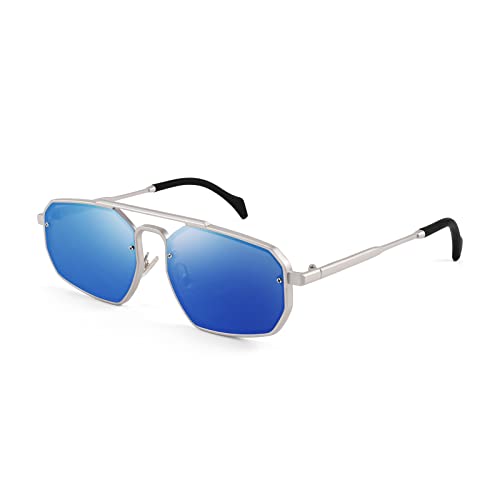 FEISDY Fashion Small Sunglasses Women Men Polygon Metal Frame UV400 Protection Shades B2860