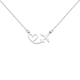 FUSTMW Airplane Necklace Aircraft Pendant Flight Attendant Jewelry Pilot Gifts for Aviation Traveler (silver)