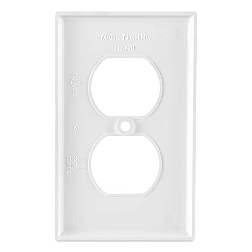 Outlet Cover Wall Plate Kit, Electrical Duplex Wall Socket Cover, Standard Size 1-Gang 4.50" X 2.76",Electric Receptacle Plug Covers, Wall Plates For Outlets, White (10) #TOP5