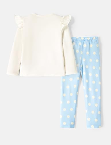 Image of Disney Girls Outfits Long Sleeve Lightweight Shirt +Leggings Clothing Sets | Officially Licensed丨Toddler Girl Fall Clothes丨Cute Character Print丨Soft Stretch Fabric丨Ruffle Detail丨Lightweight Wear