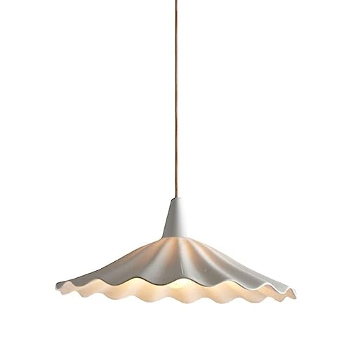 Lustres modernes en porcelaine blanche au design ondulé chic pour loft