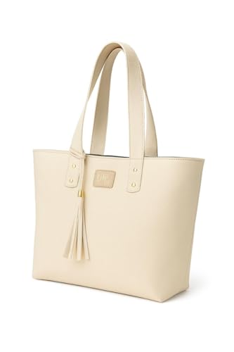 Bolsa Feminina em Couro Ecológico Grande com Alça Moderna e Versatil para o dia-a-dia. (Off White)