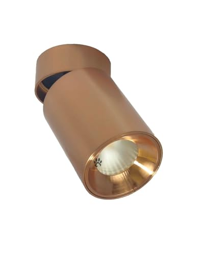 Image of Mufasa 12 Watts Rose Gold Adjustable LED Round Surface Light Cylindrical Shape Indoor Ceiling Mounted Spot Light Down Light Aluminum Body (Warm White)