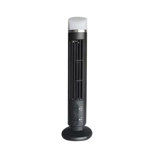 Tuesoa Ventilador Enfriador de Aire Portátil, Ventilador de Torre Aerodinámico con LED, Viento Potente, Diseño Sin Aspas Que Ahorra Espacio, Interfaz USB Negro