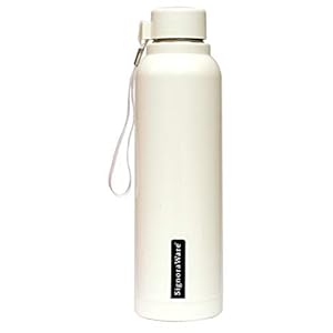 Signoraware Insulated Steel Bottle with Outer Plastic (700ml, White)
