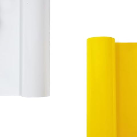 guangyintong Heat Transfer Vinyl White & Yellow HTV Rolls, 12" x 8ft Iron on Vinyl for T-Shirts, Glossy Surface HTV Vinyl Easy to Cut &Weed for All Cutter Machines Cover