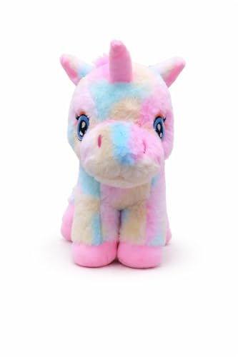 Image of Multicolor Unicorn Soft Toy - 25cm Length | Cute Plush Stuffed Animal for Kids & Girls | Ultra Soft, Fluffy & Lightweight Color May Vary