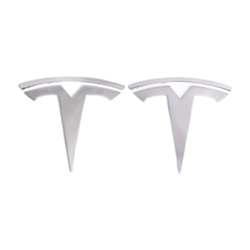 Tesla Model 3 Badge Emblem Set (2 Pieces, Chrome)