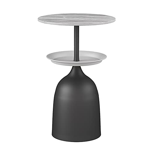 Sofa Side Table, Italian Light Luxury Double Layer Slate Coffee Table, Bedroom Bedside Table, Hotel Room re Table(B)