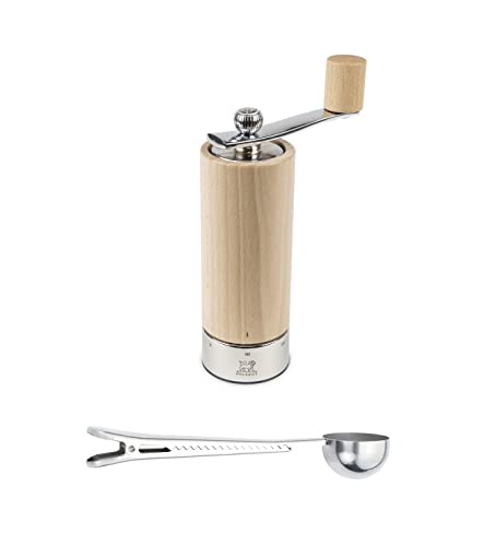 Peugeot Isen u'Select Salt Mill Gift Set 18cm-7in, Natural - With Stainless Steel Spice Scoop & Clip