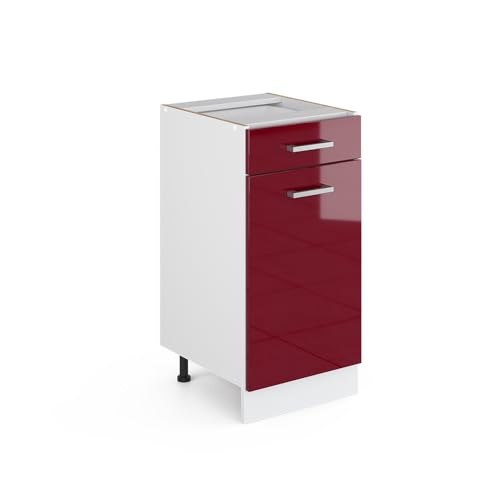 Vicco Meuble Cuisine R-Line, Rouge Brillant, 40cm sans PT, pour Une Combinaison Libre au Sein de...