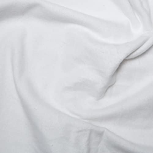 Tissu en flanelle de coton uni blanc 105x1000 cm pour couture et loisirs créatifs