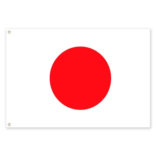 Drapeau Japonais 150x90cm - Grand Drapeau du Japon en Polyester Avec œillets en Métal - Fête de Célébration de la Coupe du Monde à l'extérieur et- 5 x 3ft