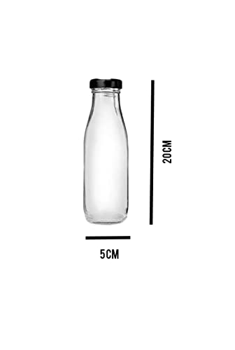 Image of LOTUSINC 200 ML Glass Bottle for Milk & Juice | Glass Bottles | Shakes | Suitable for All Types Of Liquids With Airtight Leak Proof Cap (6)