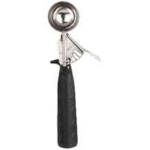 A-to-Z Supply SLDS230P Disher, size-30, 1 oz., Round Bowl, Thumb Style, one-Piece Color-Coded Handle, 18/8 Stainless Steel, Black, NSF