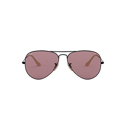 Óculos de sol Ray-Ban RB3025 aviador clássico Evolve fotocrômico, preto/roxo fotocromado, 55 mm