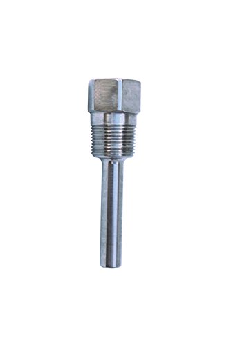 Tel-Tru 260TW009334 Threaded Thermowell Model 260Tw, 304Ss, 7.5" Insertion, 9.25" Overall Length, 3/4" Npt Process Connection, 0.260" Bore, Stepped Shank